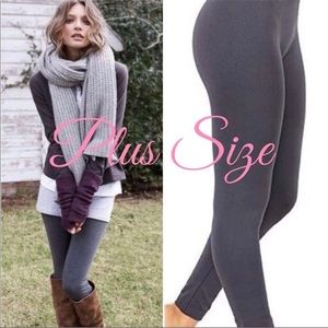 Fleeced lined leggings Grey | plus sized